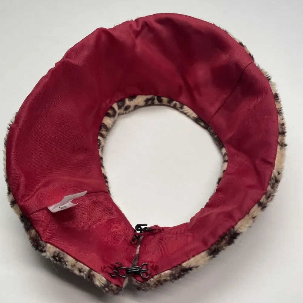 American Girl Doll Leopard Faux Fur Collar - Chocolate Cherry Outfit Accessory